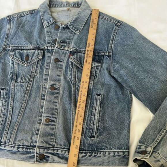 VTG 1980's Levi's 71506 0216 Blue Denim Jean Trucker Jacket Mens 50L Made In USA - Picture 7 of 10